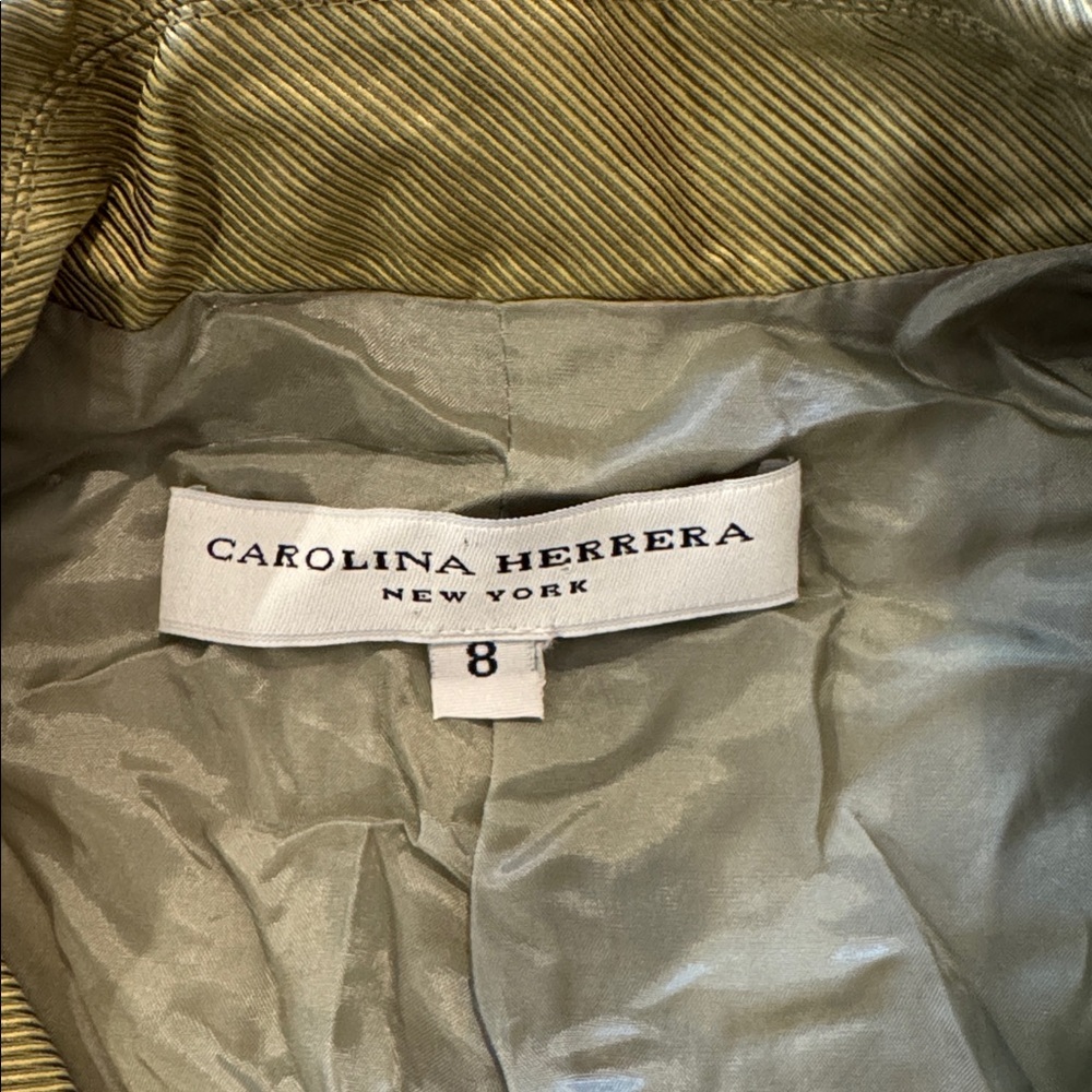 Carolina Herrera Light Olive Jacket 8 - Picture 2 of 8